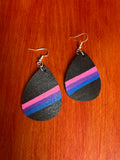 Bi Flag Stripe Handpainted Wooden Dangles