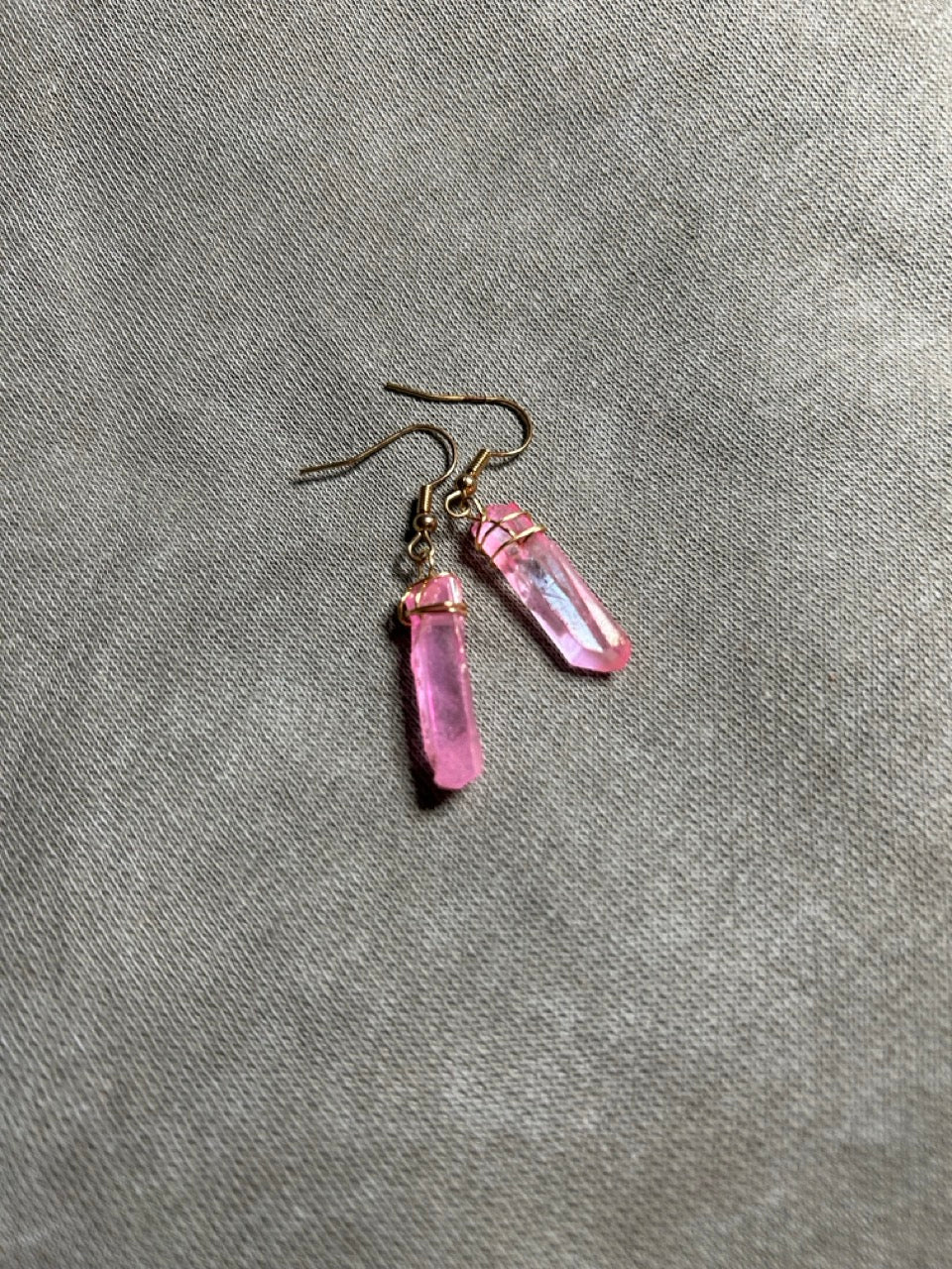 Pink crystal dangles
